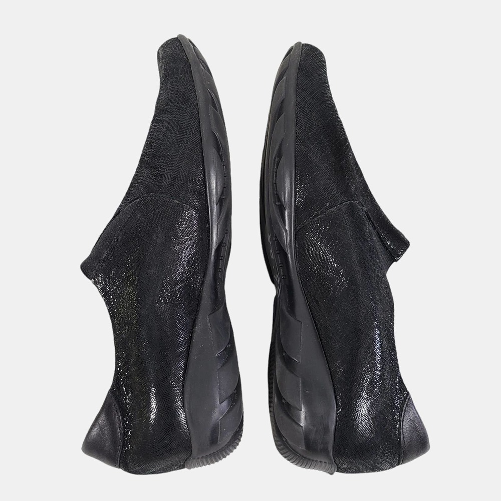 Vaneli Sport Front Zip Sneaker Nubuck Reptile Leather Comfort Shoes Black 9 - Picture 5 of 9